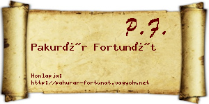 Pakurár Fortunát névjegykártya